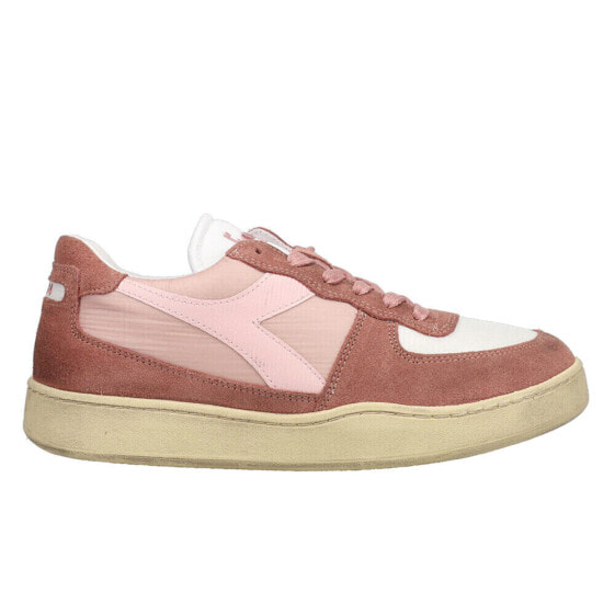 Diadora Mi Basket Low Ripstop Lace Up Mens Brown, Pink Sneakers Casual Shoes 17