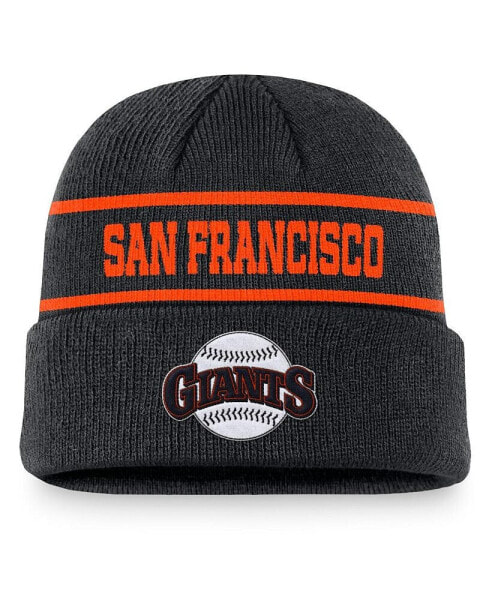 Men's Black San Francisco Giants Cooperstown Collection Rewind Terra Cuffed Knit Hat