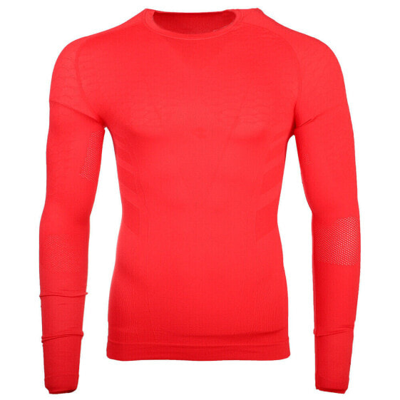 Diadora Act Training Crew Neck Long Sleeve Athletic T-Shirt Mens Red Casual Tops
