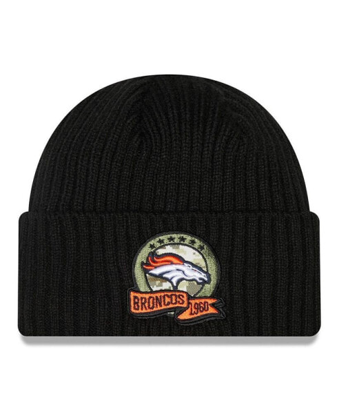 Men's Black Denver Broncos 2022 Salute To Service Knit Hat