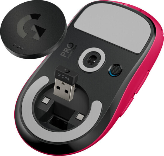 Logitech G PRO X SUPERLIGHT Wireless Gaming Mouse - Right-hand - Optical - RF Wireless - 25600 DPI - 1 ms - Magenta