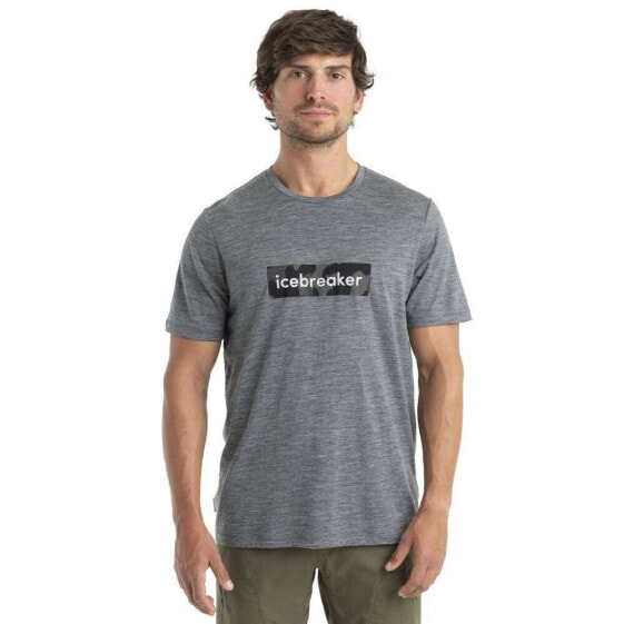 ICEBREAKER 150 Tech Lite II Natural Shades Logo Merino short sleeve T-shirt