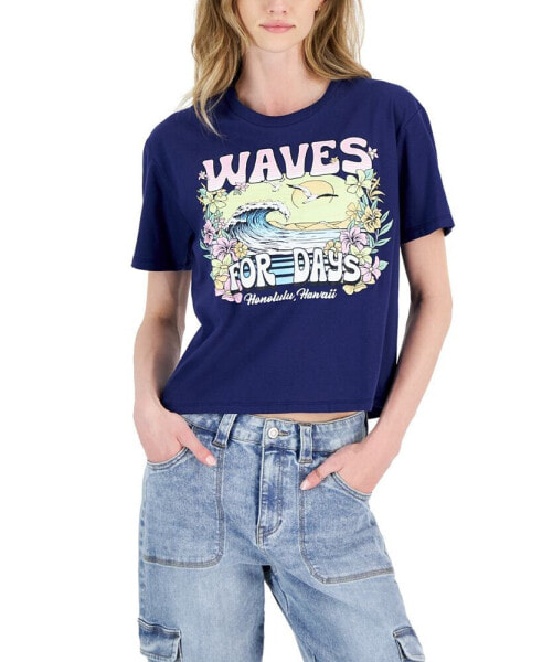 Juniors' Waves For Days Graphic T-Shirt