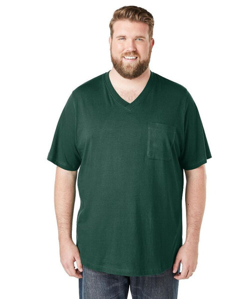 Big & Tall Shrink-Less Lightweight V-Neck Pocket T-Shirt