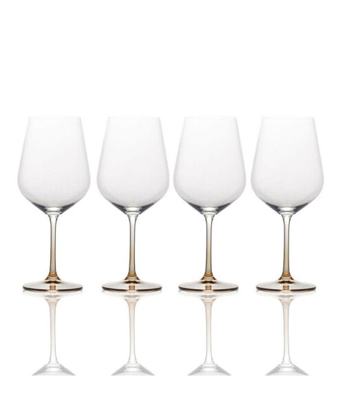 Gianna Ombre Amber Red Wine Glasses, Set of 4