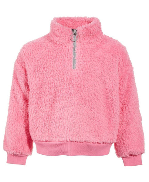 Little Girl Sherpa Quarter-Zip Pullover, Created for Macy's
