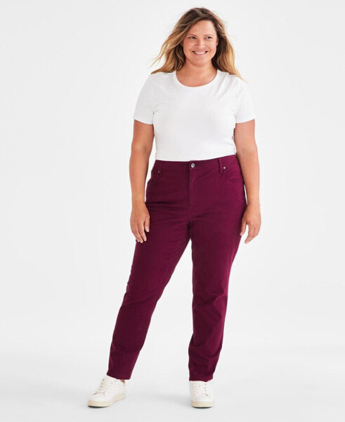 Plus Size High-Rise Straight-Leg Pants, Created for Macy's