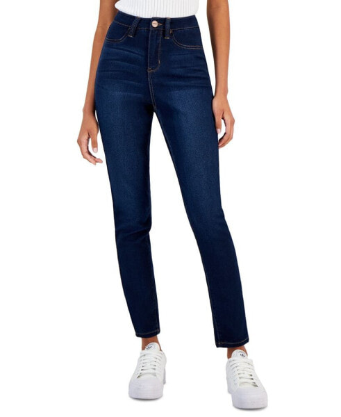 Juniors' Curvy Skinny Whiskered Jeans