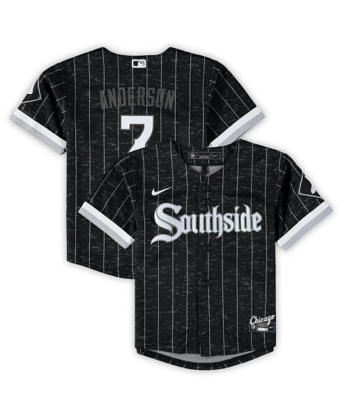 Toddler Boys and Girls Tim Anderson Black Chicago White Sox City Connect Replica Player Jersey
