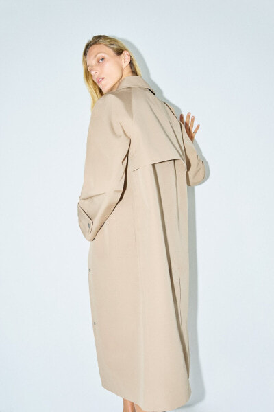 Zw collection straight-fit trench coat with shirt collar