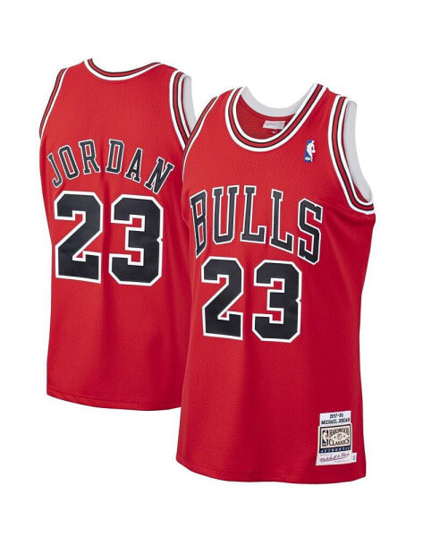 Men's Michael Jordan Scarlet Chicago Bulls 1997/98 Hardwood Classics Authentic Jersey