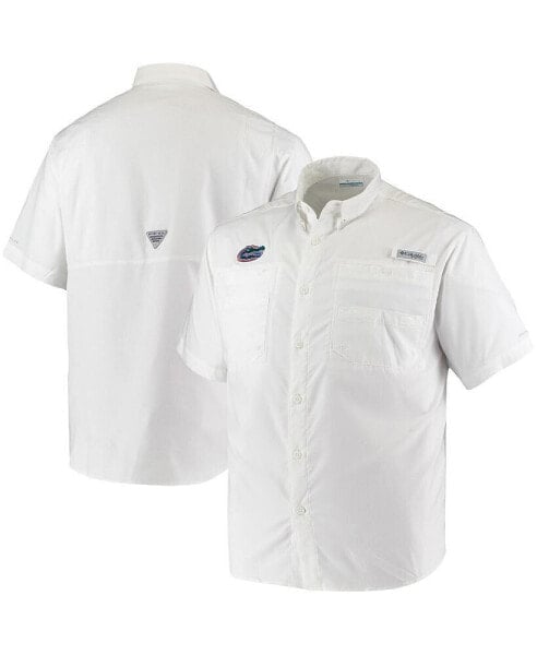 Men's PFG White Florida Gators Tamiami Omni-Shade Button-Down Shirt