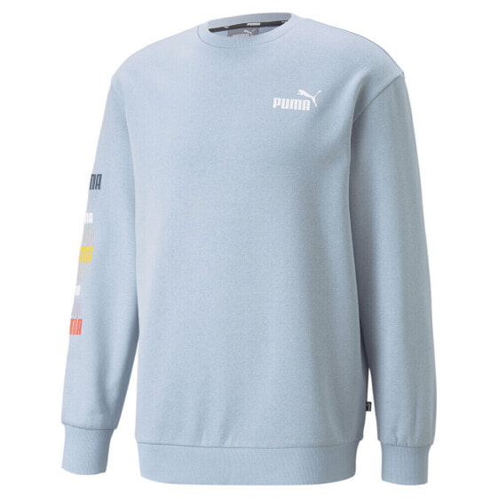 Худи PUMA Essential Logo Repeat Графический Мужской Синий 67399079