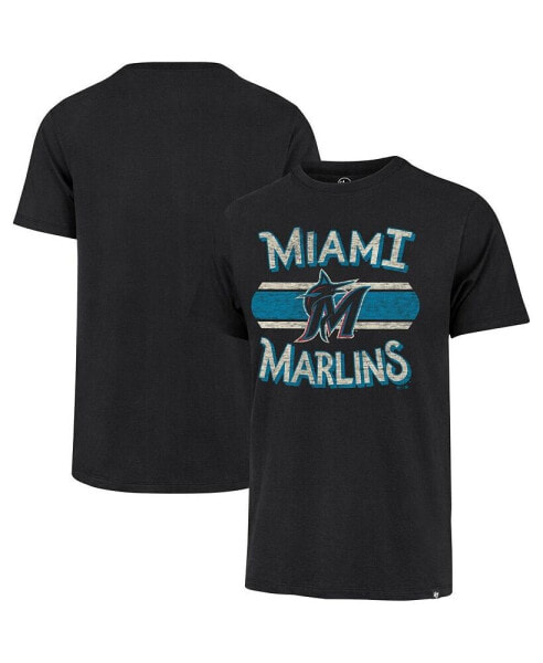 Men's Black Distressed Miami Marlins Renew Franklin T-shirt