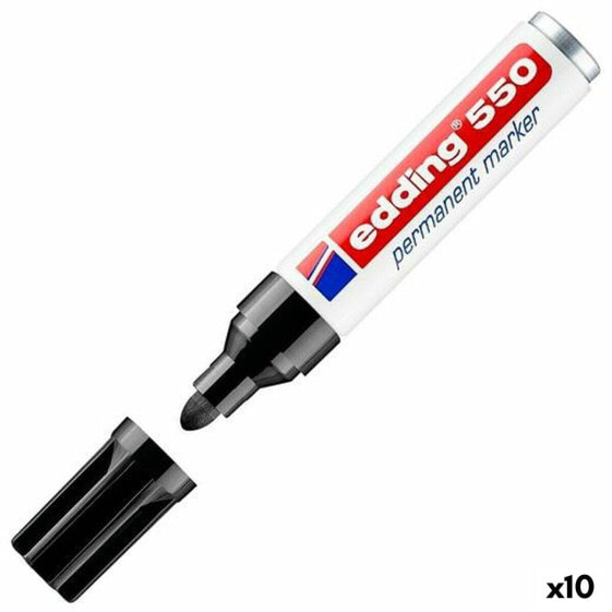 Постоянный маркер Edding 550 Чёрный (10 штук)
