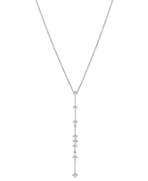 Diamond Vertical Line Lariat Necklace (1/3 ct. t.w.) in 10k White Gold, 17" + 1" extender, Created for Macy's