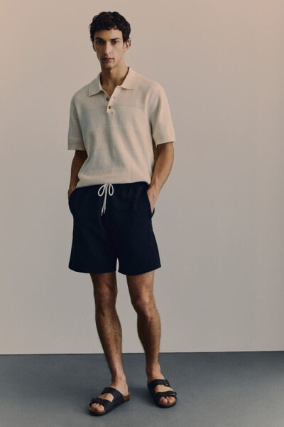 Regular Fit Waffled Shorts