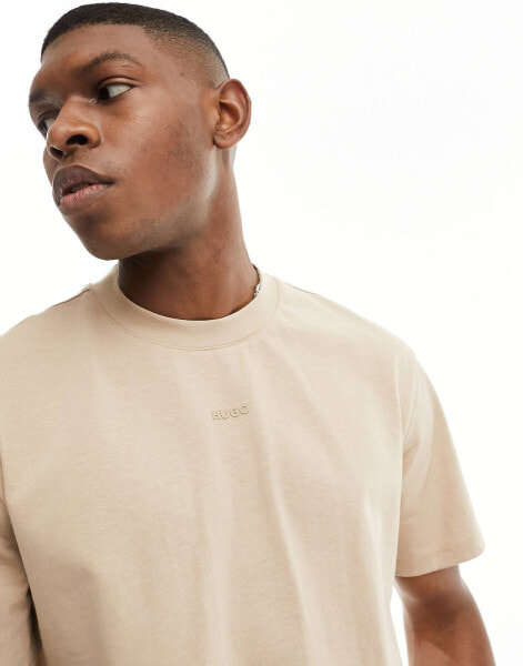 HUGO Dapolino relaxed fit t-shirt in medium beige