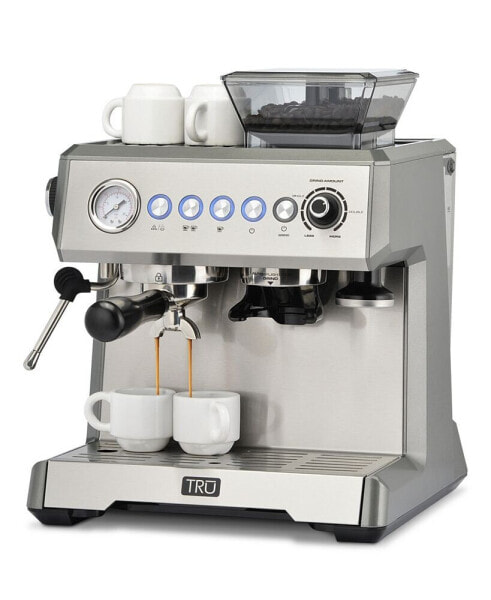 Эспрессо-машина TRU 15-барная полуавтоматическая "Всё в одном" с кофемолкой и вспенивателем