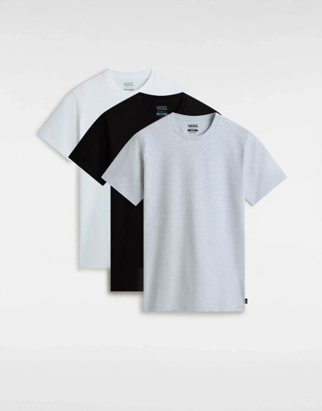 Vans basic tee multipack in grey/white/black