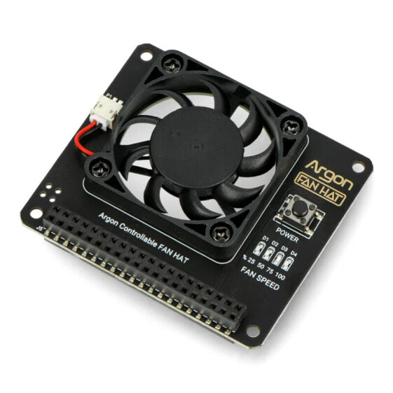 Вентилятор Argon Fan HAT v1.5 - модуль с вентилятором для Raspberry Pi
