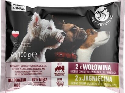 Pet Republic Pet Republic Karma Dla Psa Jagnięcina Wołowina 4x100g