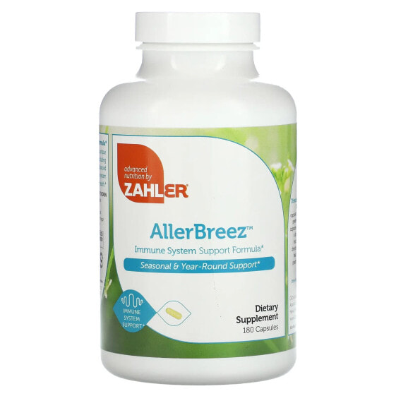 Zahler, AllergBreeze, формула для поддержки иммунной системы, 180 капсул