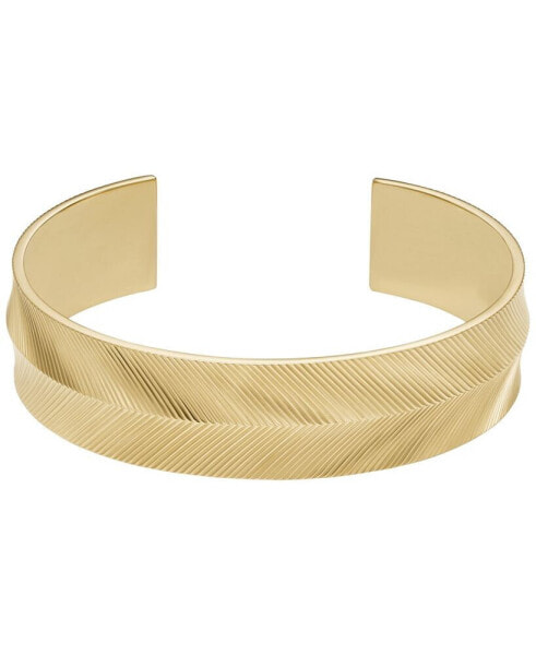 Harlow Linear Texture Gold-Tone Stainless Steel Cuff Bracelet