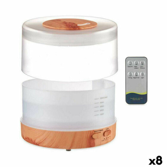 Aroma Diffuser Humidifier with Multicolour LED White Brown 500 ml (8 Units)