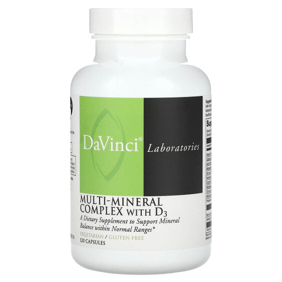 DaVinci Laboratories of Vermont, Мультиминеральный комплекс с витамином D3`` 120 капсул