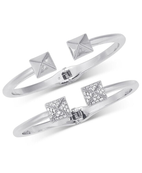 2-Pc. Set Pavé Square-Tipped Cuff Bracelets, Created for Macy's