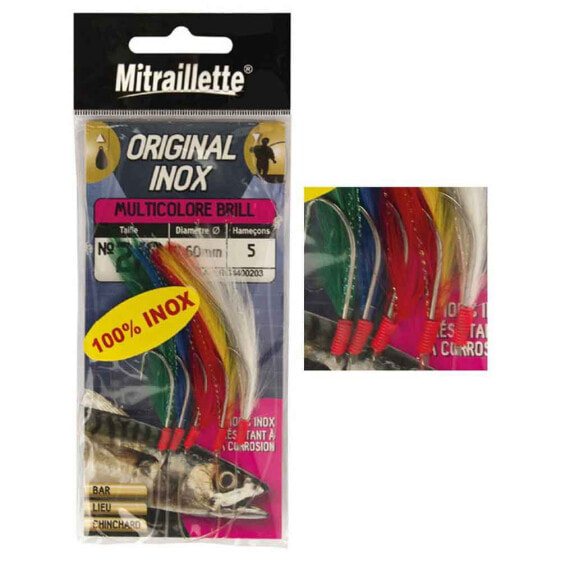 RAGOT Mitraillete Original Inox 5 Hooks Feather Rig Multi Bright
