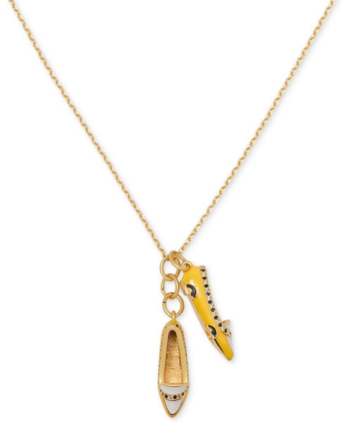 Gold-Tone Gogo Taxi Flats Pendant Necklace, 16" + 3" extender