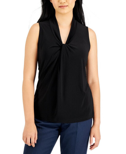 Women's Gathered-Front Stretch Knit Top
