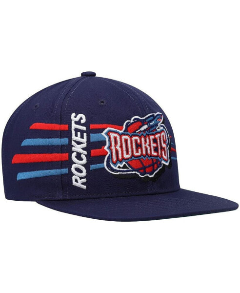 Men's Navy Houston Rockets Hardwood Classics Retro Bolt Deadstock Snapback Hat