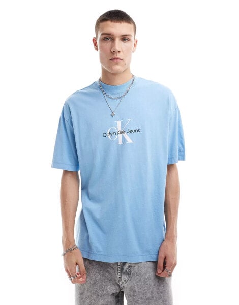 Calvin Klein Jeans archival monologo t-shirt in blue