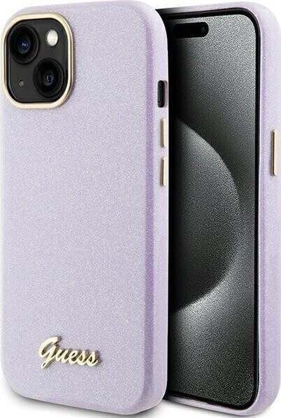 Guess Guess GUHCP15SPGMCSL iPhone 15 6.1" liliowy/lilac hardcase Glitter Glossy Script