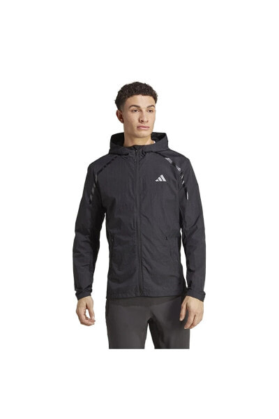 Ib8264-e Marathon Jacket Erkek Yağmurluk-rüzgarlık Siyah
