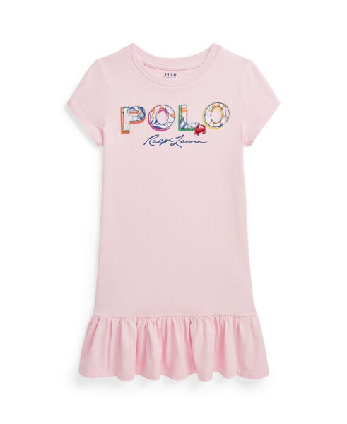 Платье для малышей Polo Ralph Lauren Tropical-Logo из хлопкового джерси