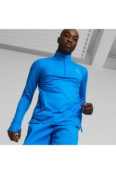 RUN FAVORITE 1/4 ZIP M Mavi Erkek Eşofman Üstü