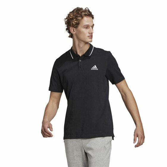 Поло с коротким рукавом мужское Adidas Aeroready essentials Чёрный