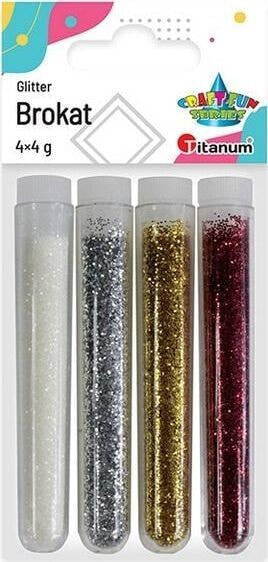 Декоративный бренд Titanum брокат в бутылочках микс 4 цвета