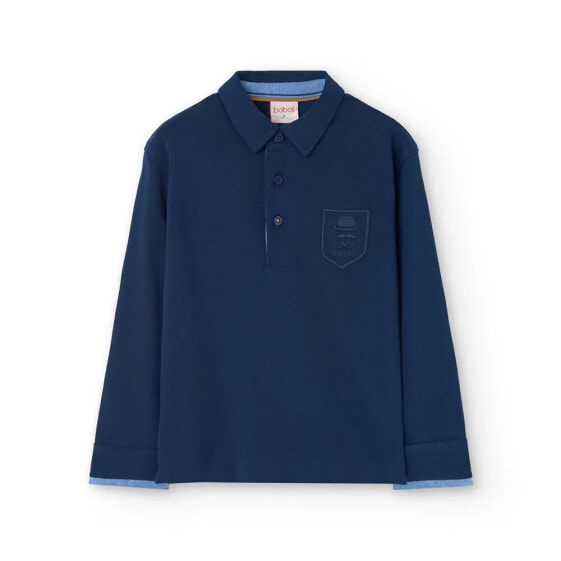 BOBOLI Pique long sleeve polo