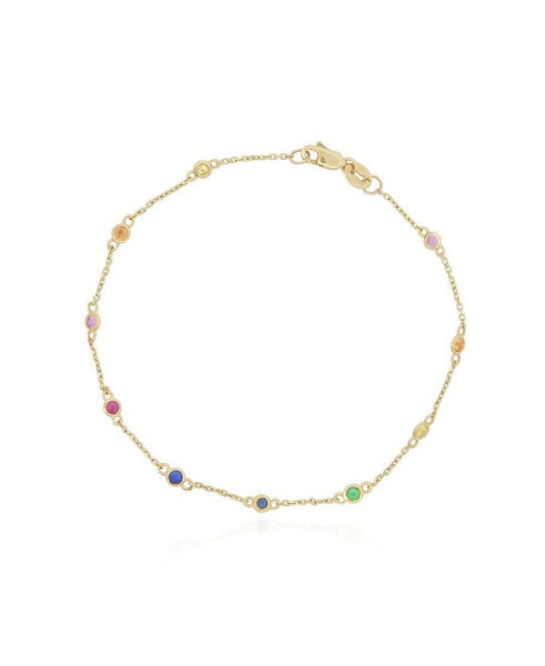 Rainbow Gemstone Station Bracelet