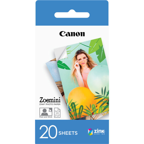 Canon ZINK™ 2"x3" Photo Paper x20 sheets - 5x7.6 cm - 2x3" - 20 sheets - Canon Zoemini - Box
