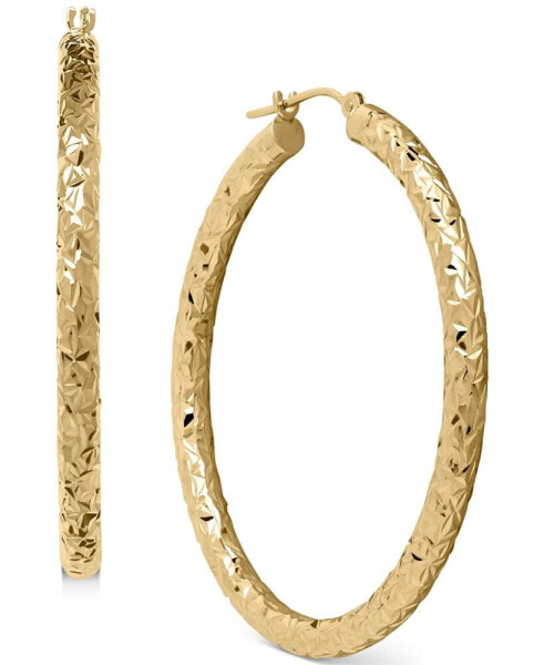 Diamond-Cut Hoop Earrings in 14k Gold