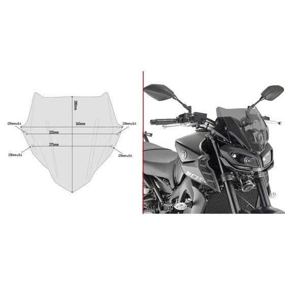 GIVI A2132 Yamaha MT-09 Windshield