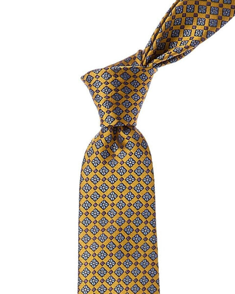 Canali Yellow Silk Tie Men's Yellow Os