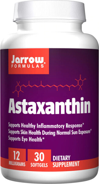 Jarrow Formulas Astaxanthin  Астаксантин 12 мг 30 гелевых капсул
