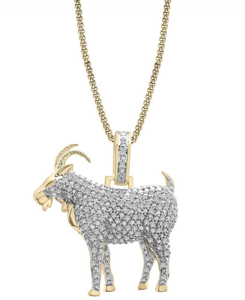 Diamond Goat Pendant Necklace (1/2 ct. t.w.) in 14k Gold-Plated Sterling Silver, 22"